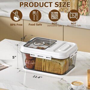 Storage Container  Bread Rice Box for Kitchen Countertop Airtight(1 Set)
